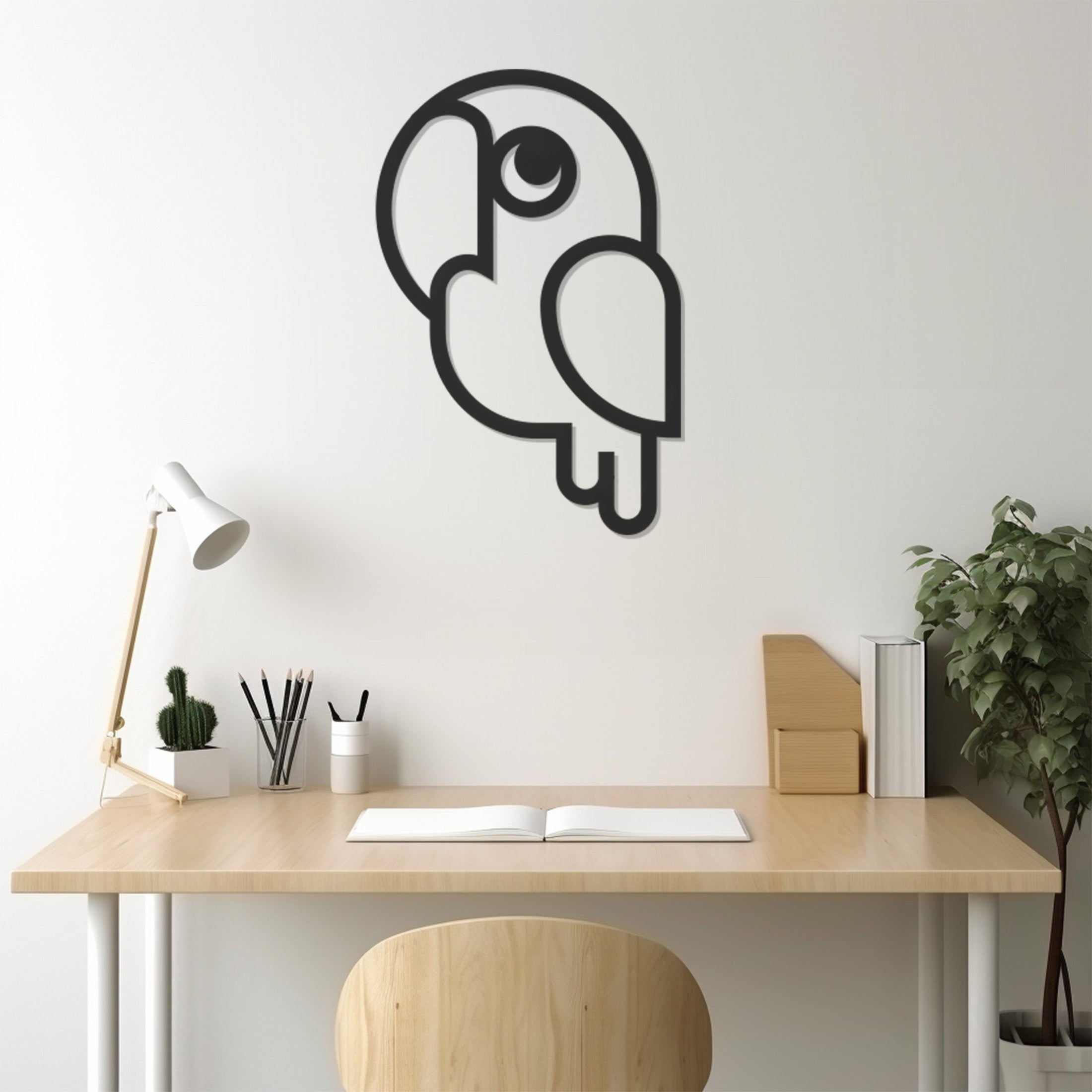 Cute And Confused Parrot Metal Wall Art