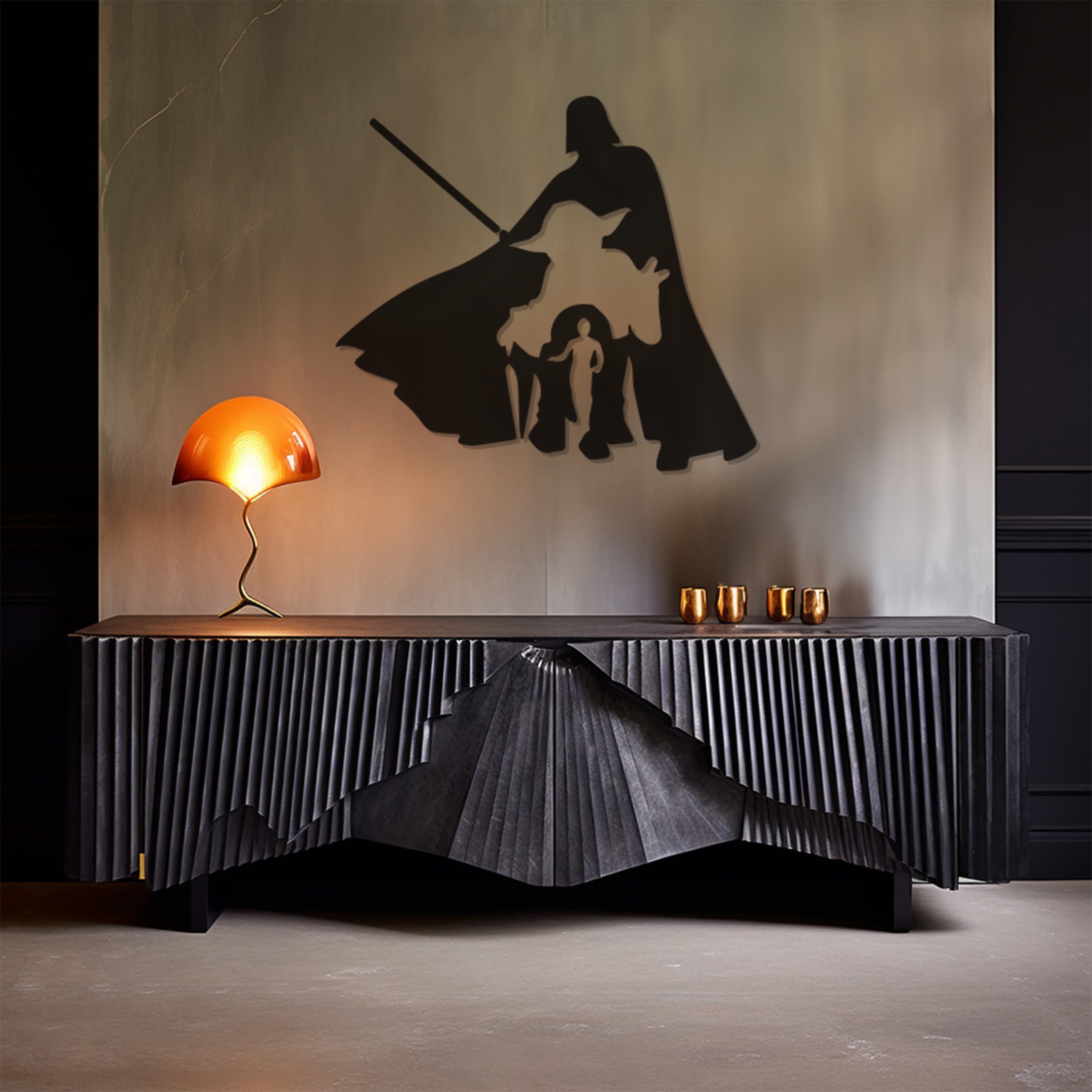 Silhouette Of Starwars Characters Metal Wall Art Decor, Metal Wall art