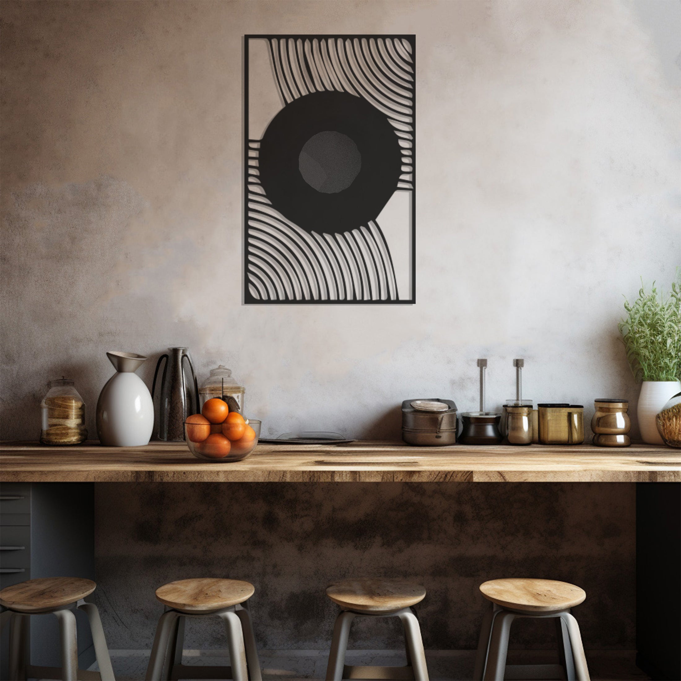 Circular Patterns Table Metal Wall Art