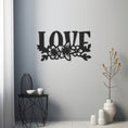 Load image into Gallery viewer, Love Lettering Metal Wall Decor With Flowers Underneath
