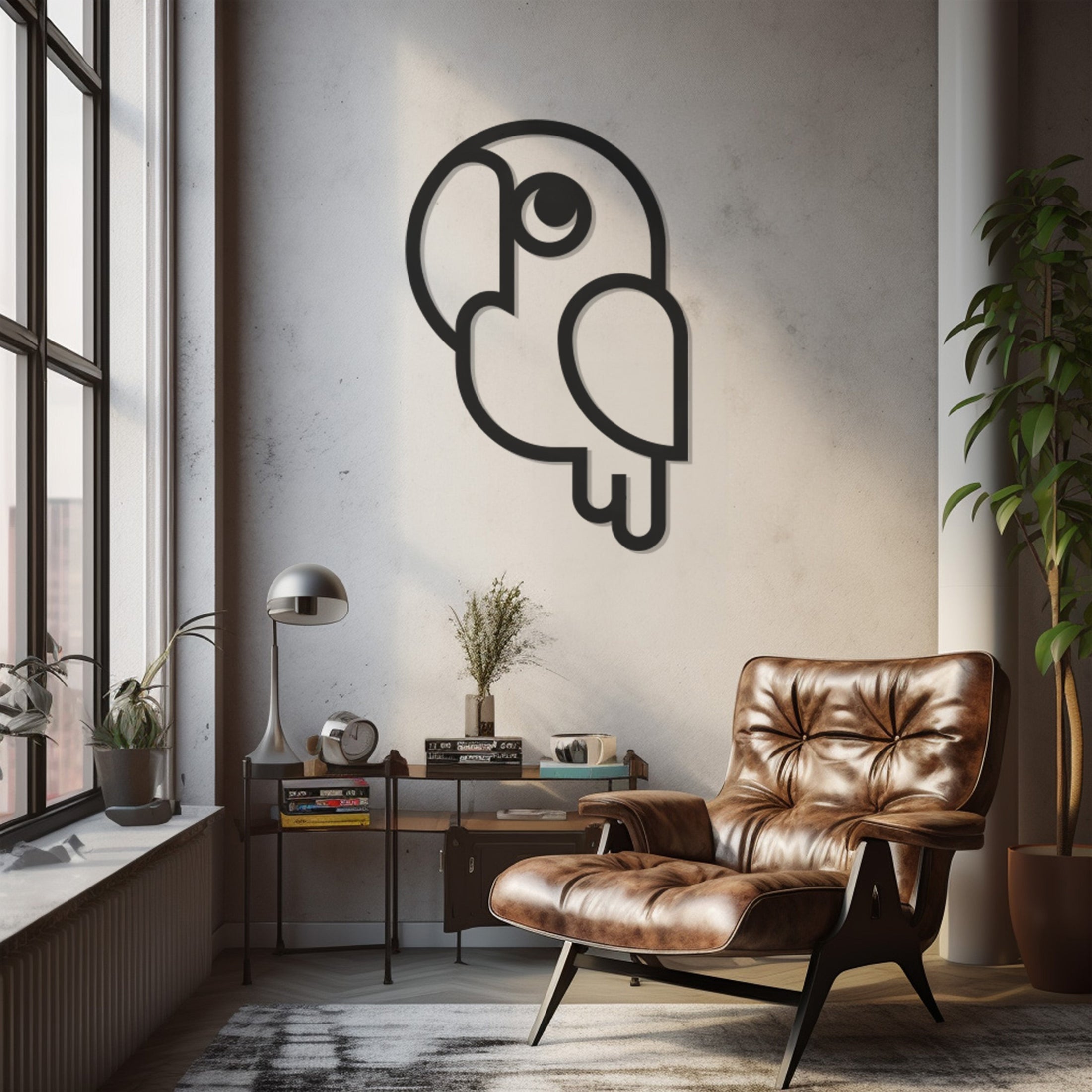 Cute And Confused Parrot Metal Wall Art