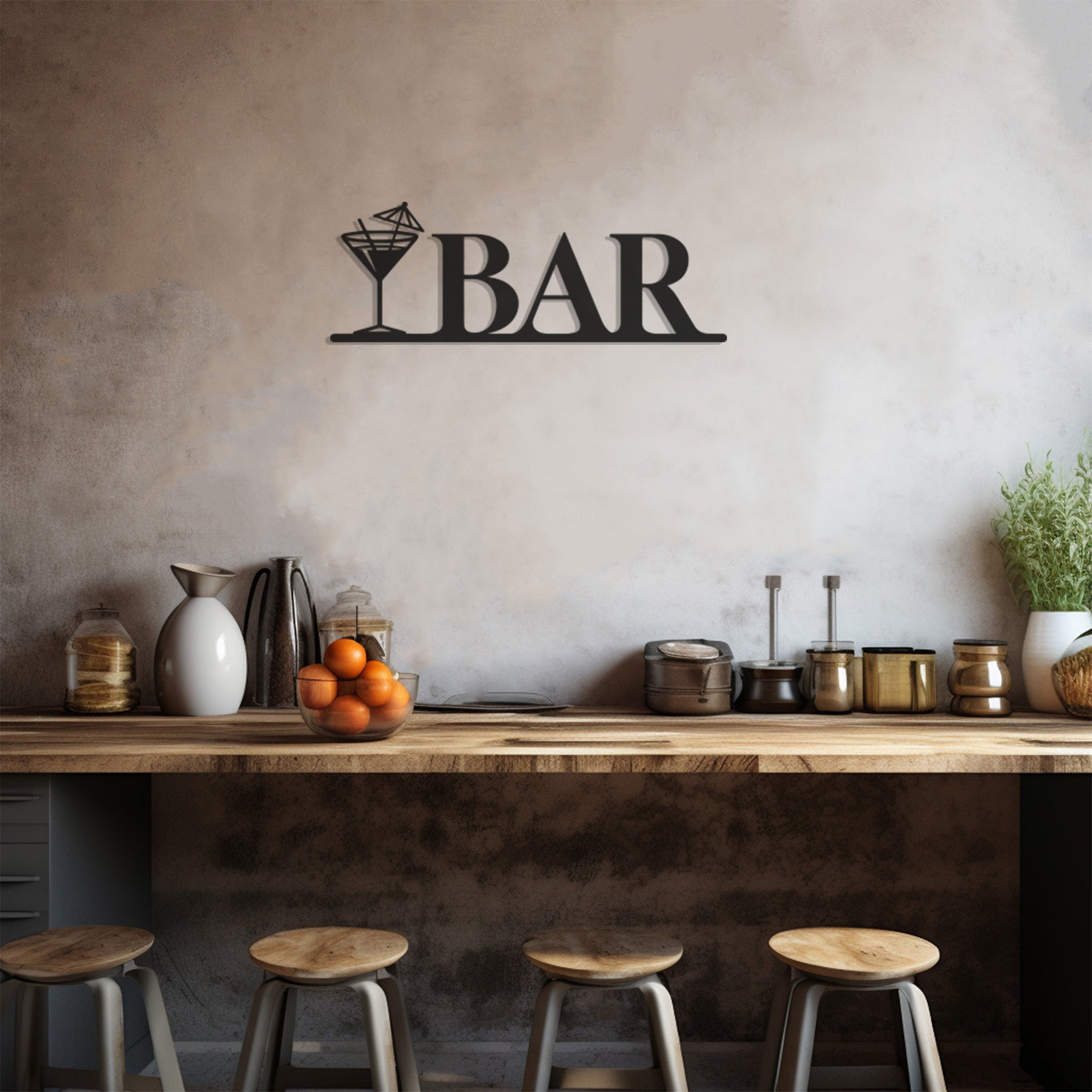 Bar Metal Wall Art Decor