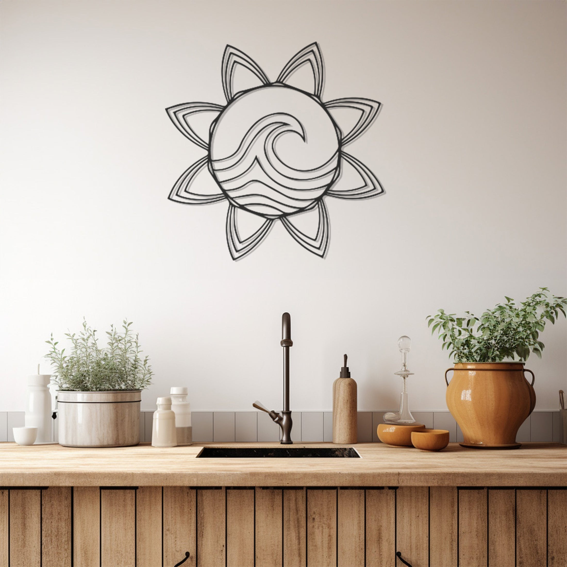 Sea Sun Geometric Metal Wall Decor