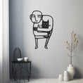 Load image into Gallery viewer, Minimalist Boy And Cat Metal Wall Art
