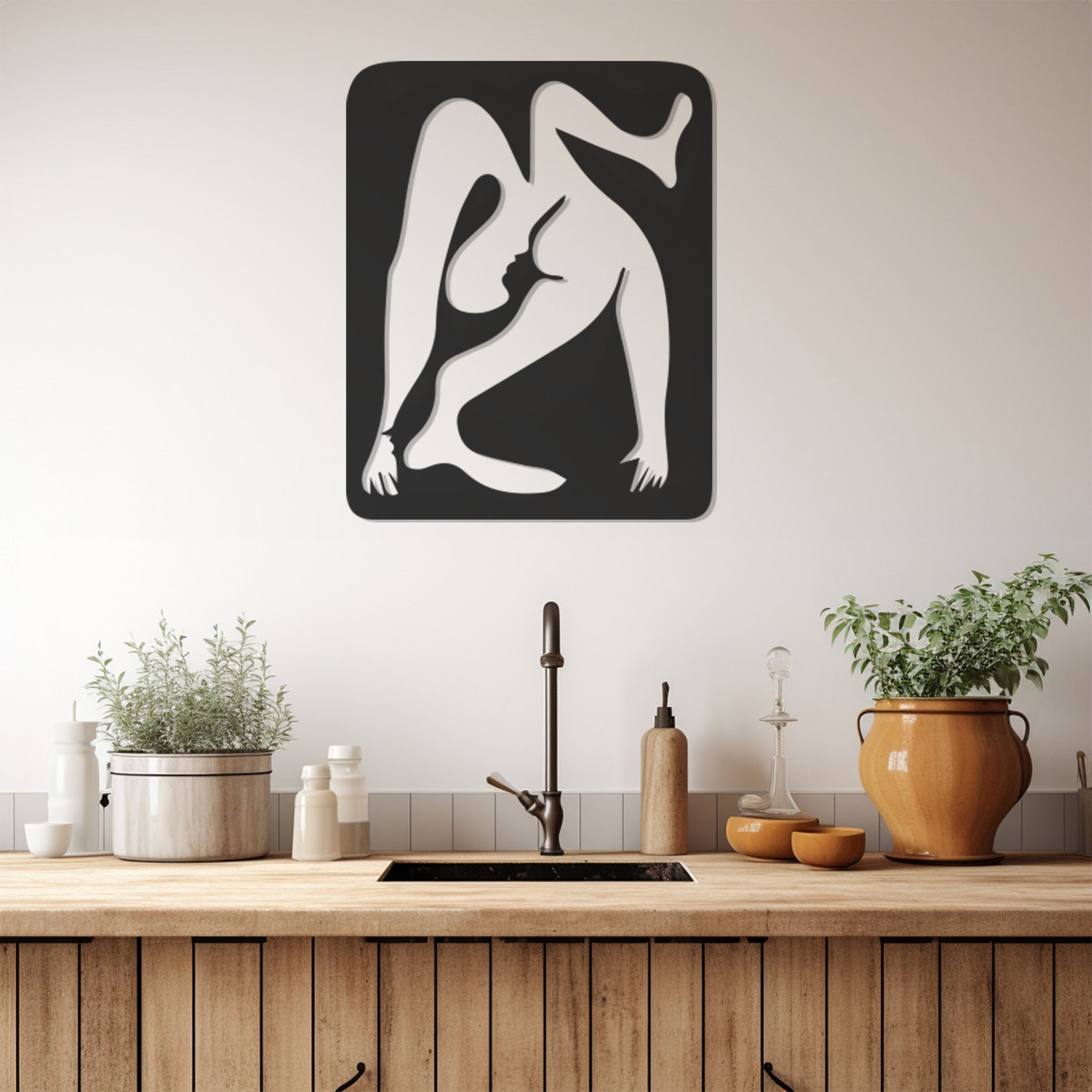 Minimalist Human Silhouette Metal Wall Art