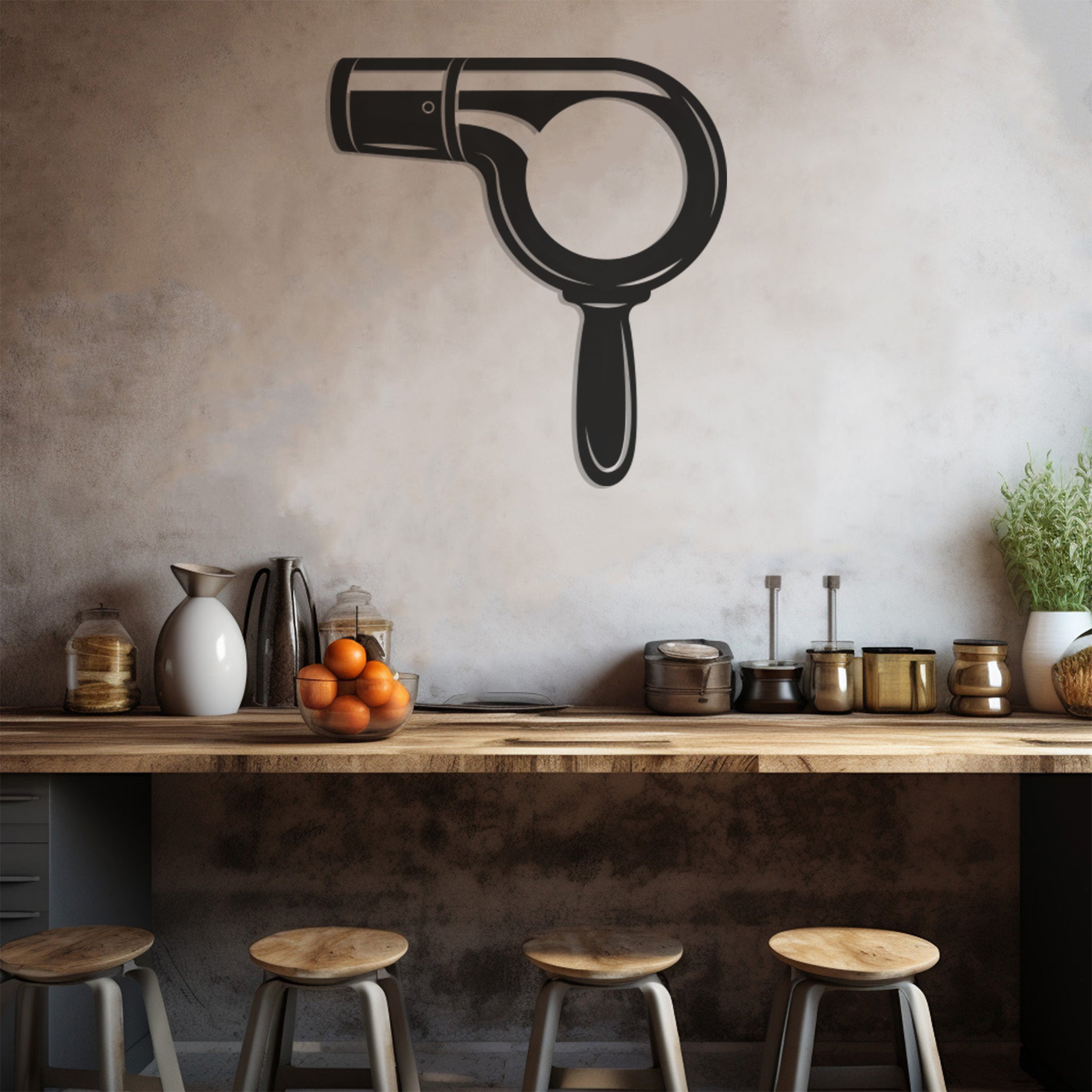 Hair Dryer Metal Wall Art