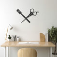 Load image into Gallery viewer, Scissors, Hairdresser Materials Metal Wall Art
