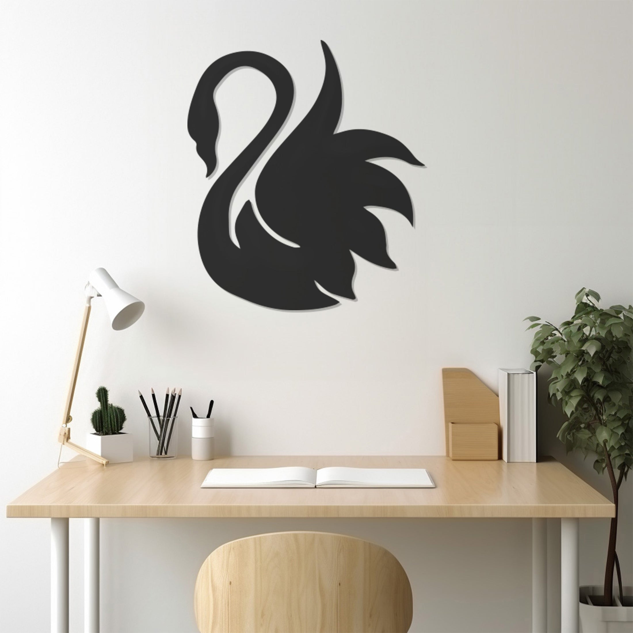 Swan Silhouette Metal Wal Art