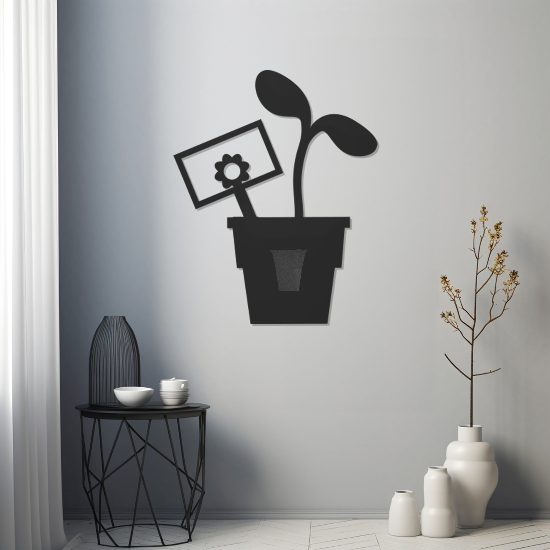 Planting Flowers Metal Wall Art, Wall Decor, Metal Wall art