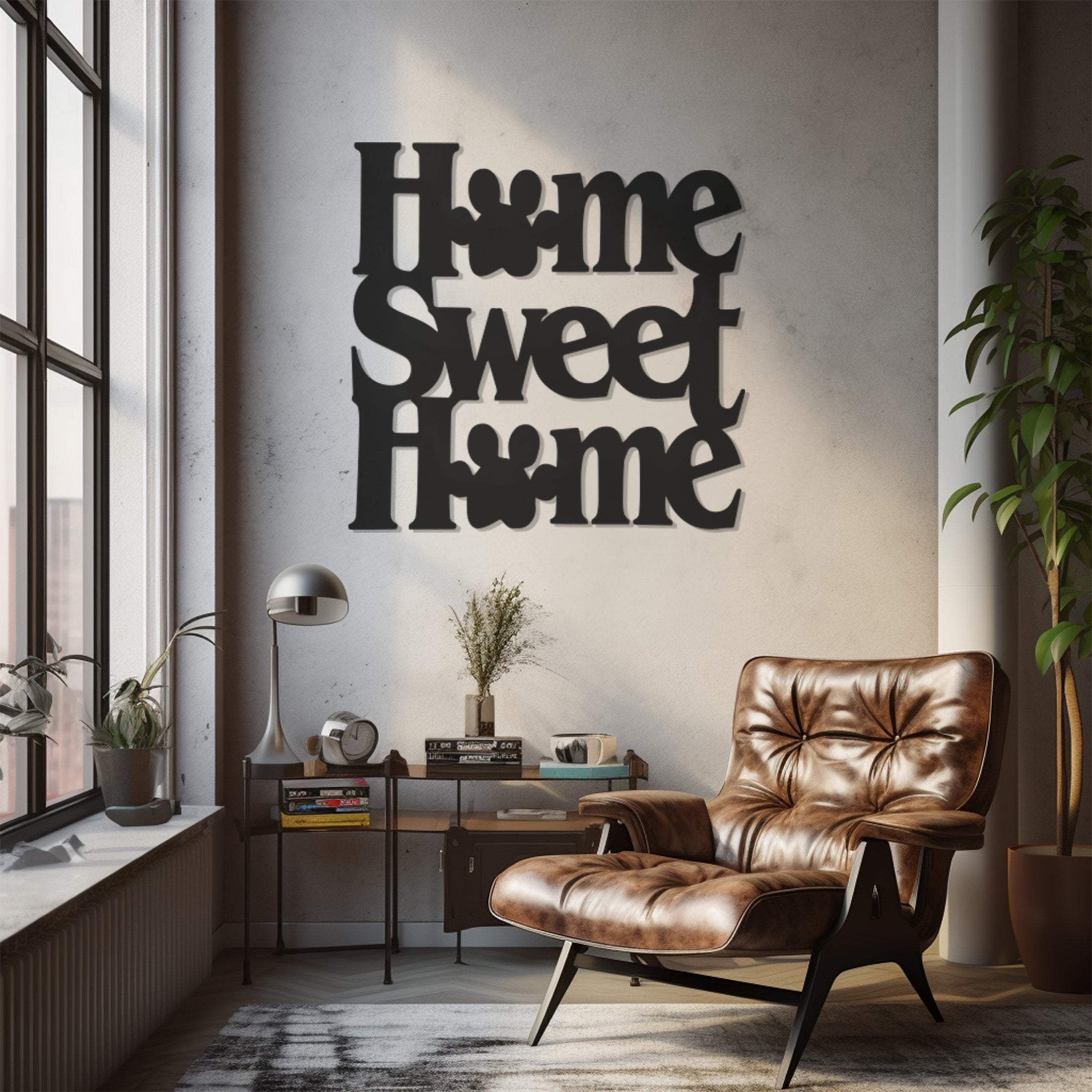 Home Sweet Home Paw Lettering Metal Wall Decor, Metal Wall art