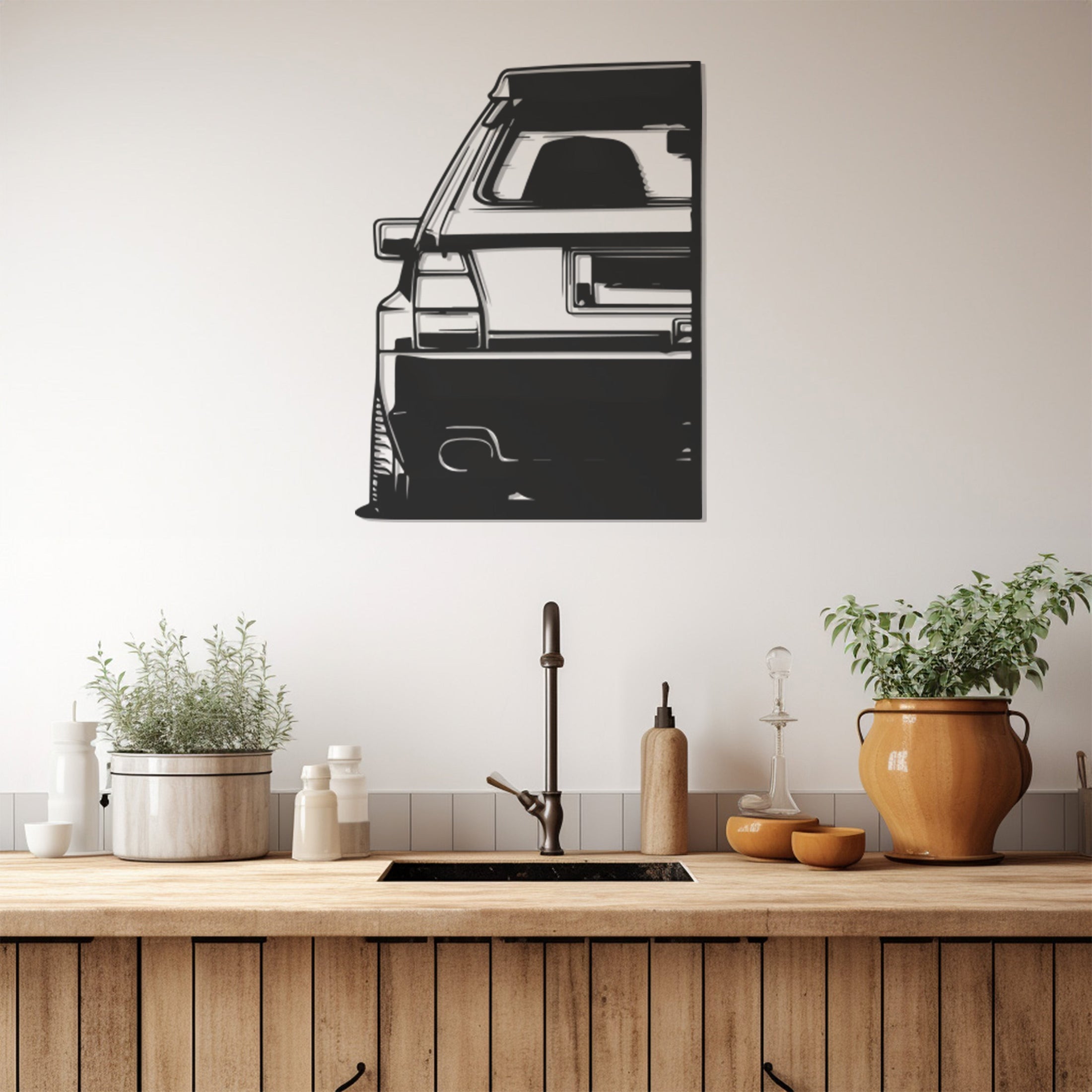 Car Back Metal Wall Art