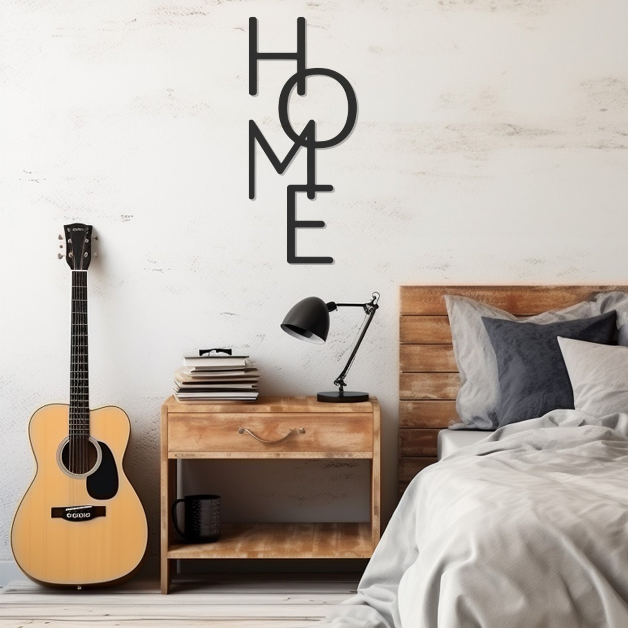 Vertical Home Text Metal Wall Art