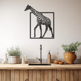 Load image into Gallery viewer, Giraffe Figure Coming Out Of The Frame Metal Wall Art
