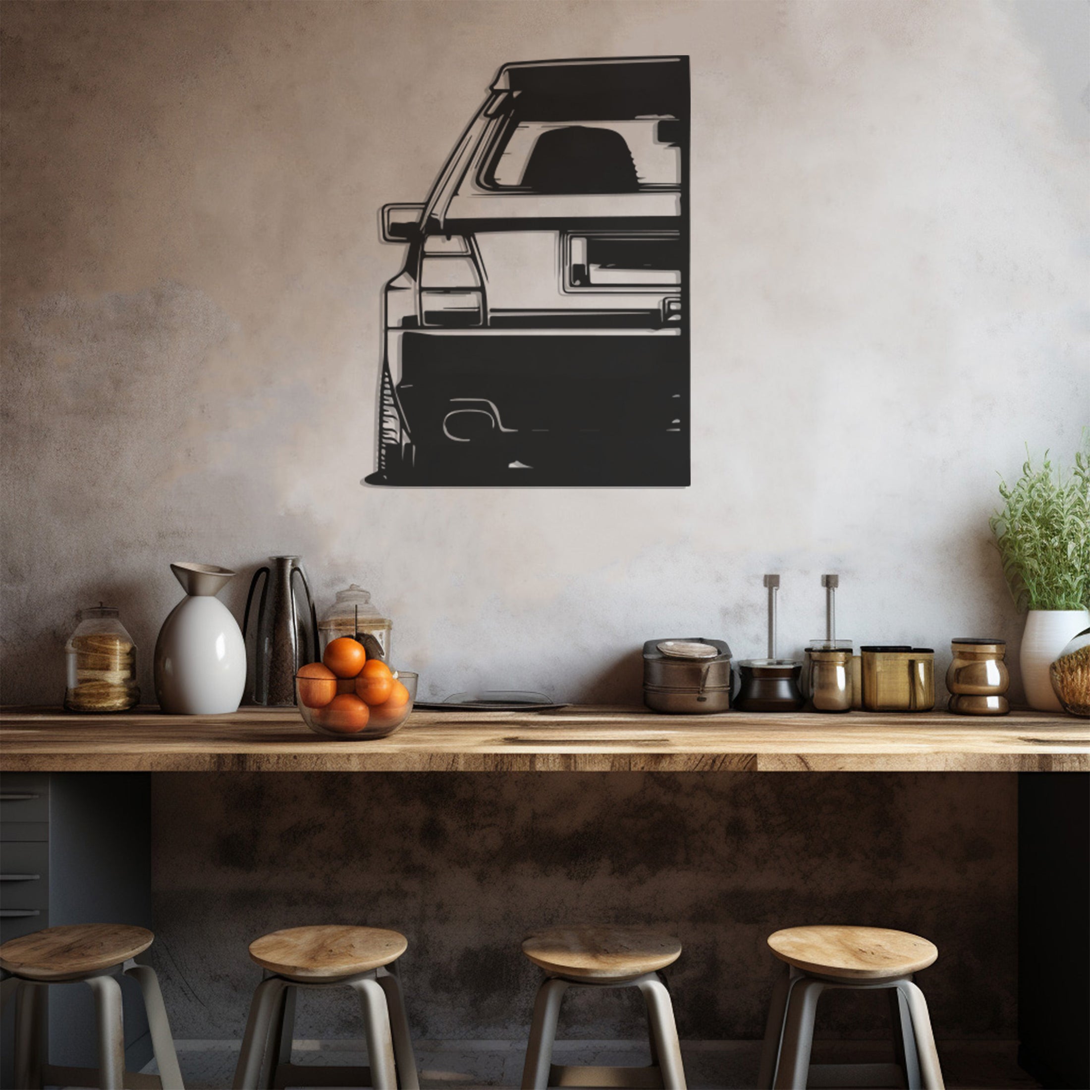 Car Back Metal Wall Art