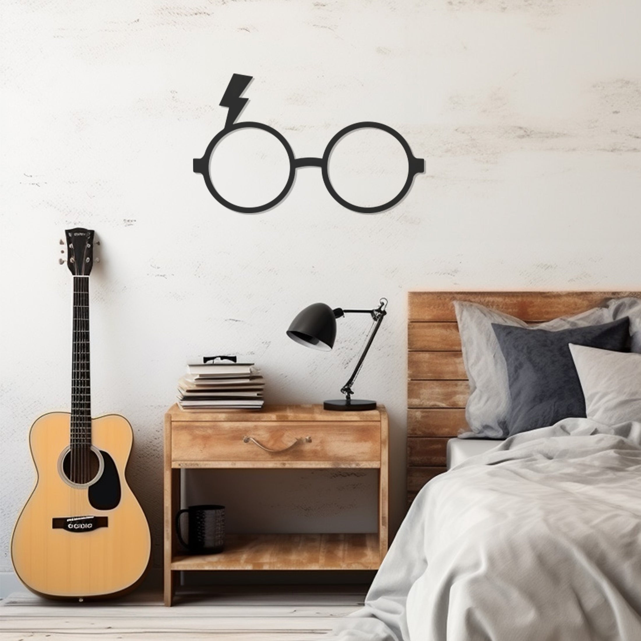 Harry Potter Glasses Metal Wall Decor, Wall Decor, Metal Wall art