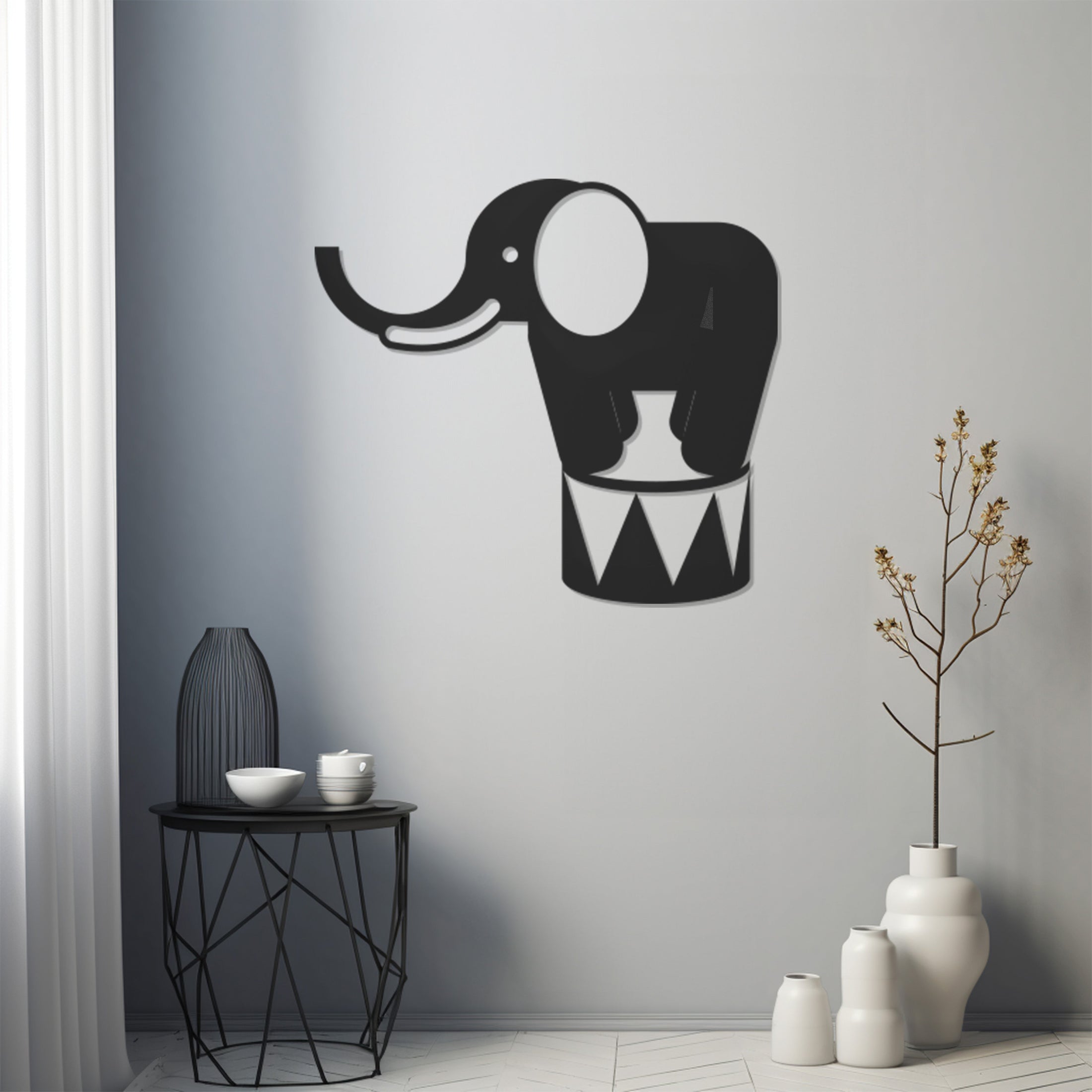 Elephant Icon Metal Wall Art