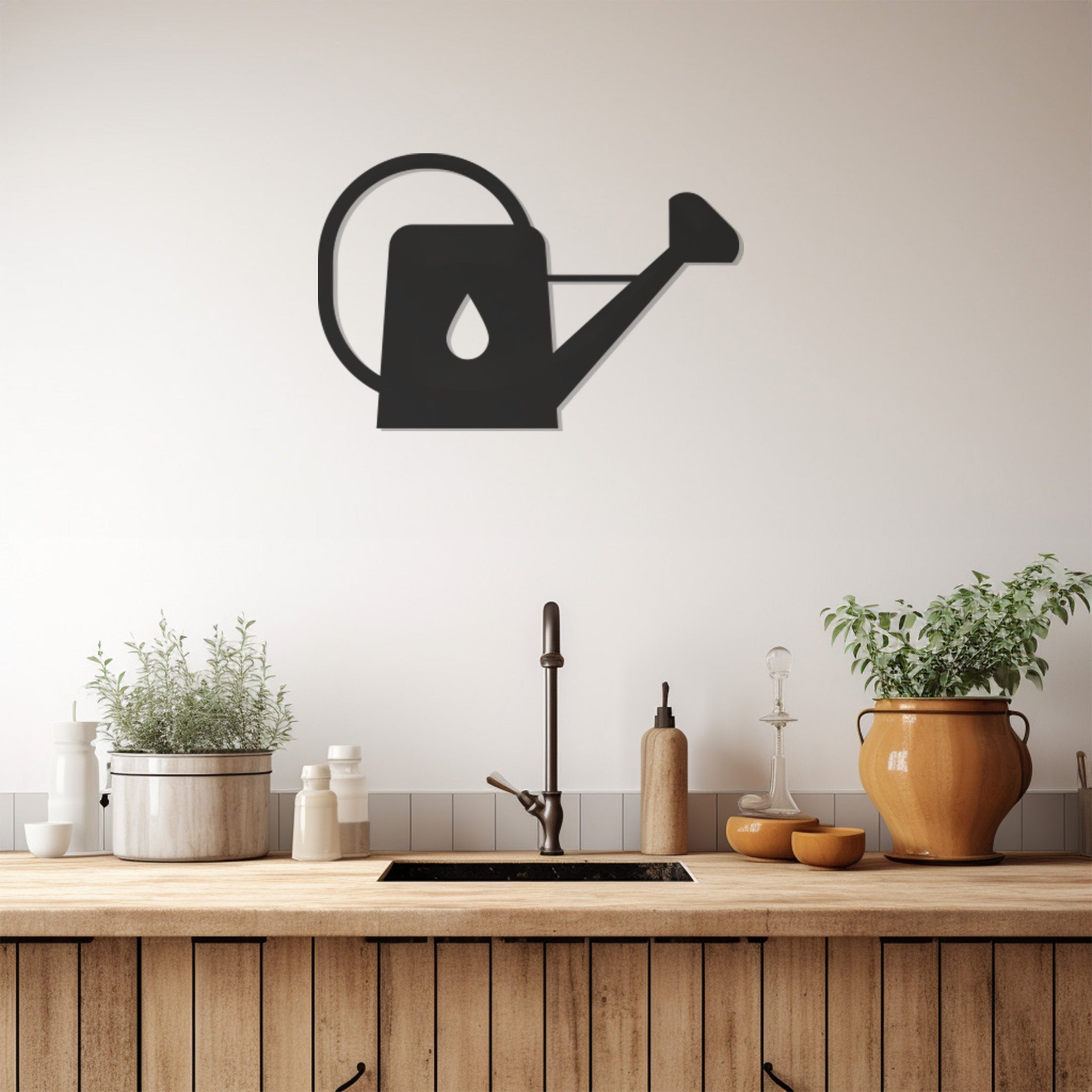 Flower Watering Can Metal Wall Art