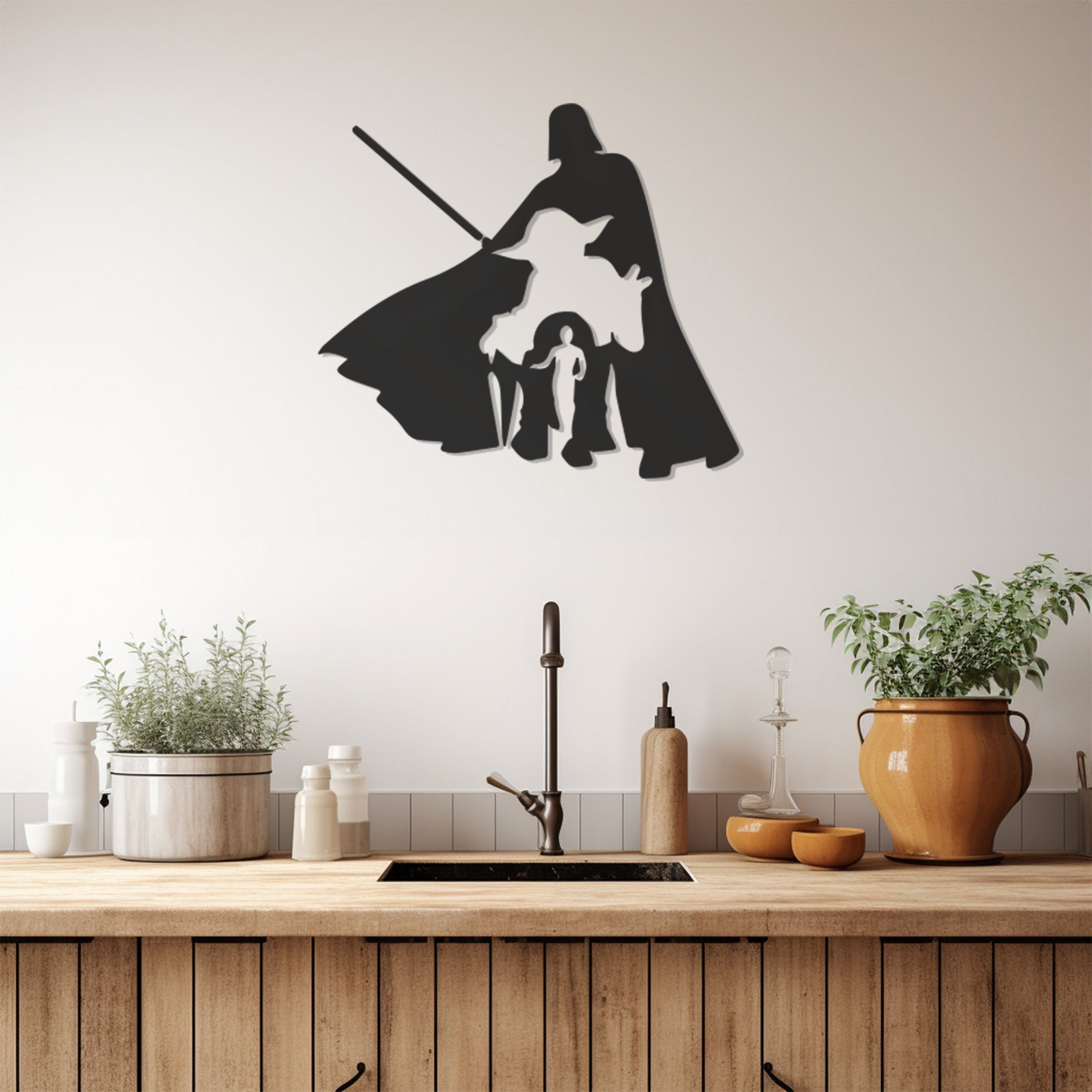 Silhouette Of Star Wars Characters Metal Wall Art Decor