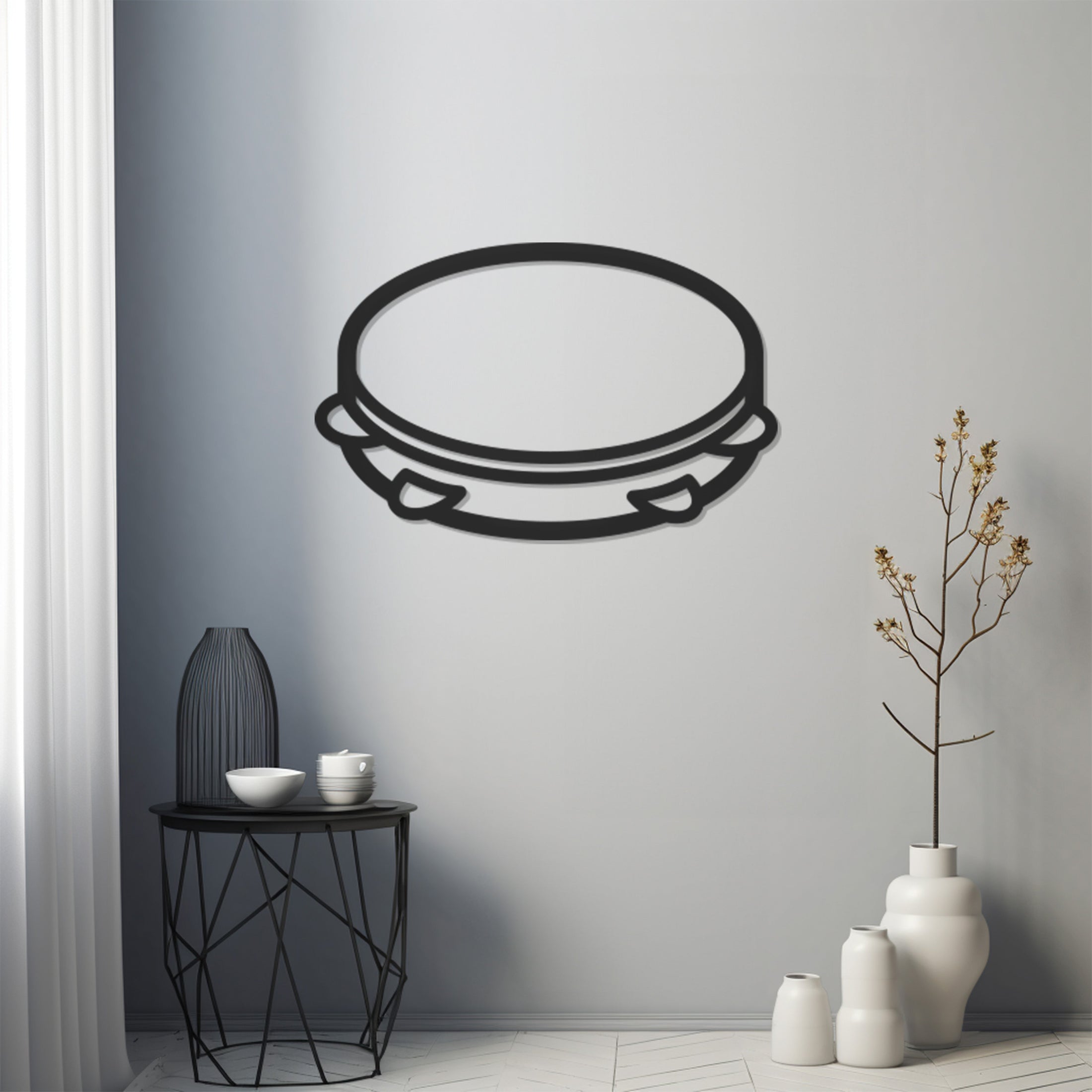 Musical Instrument Tambourine Metal Wall Art