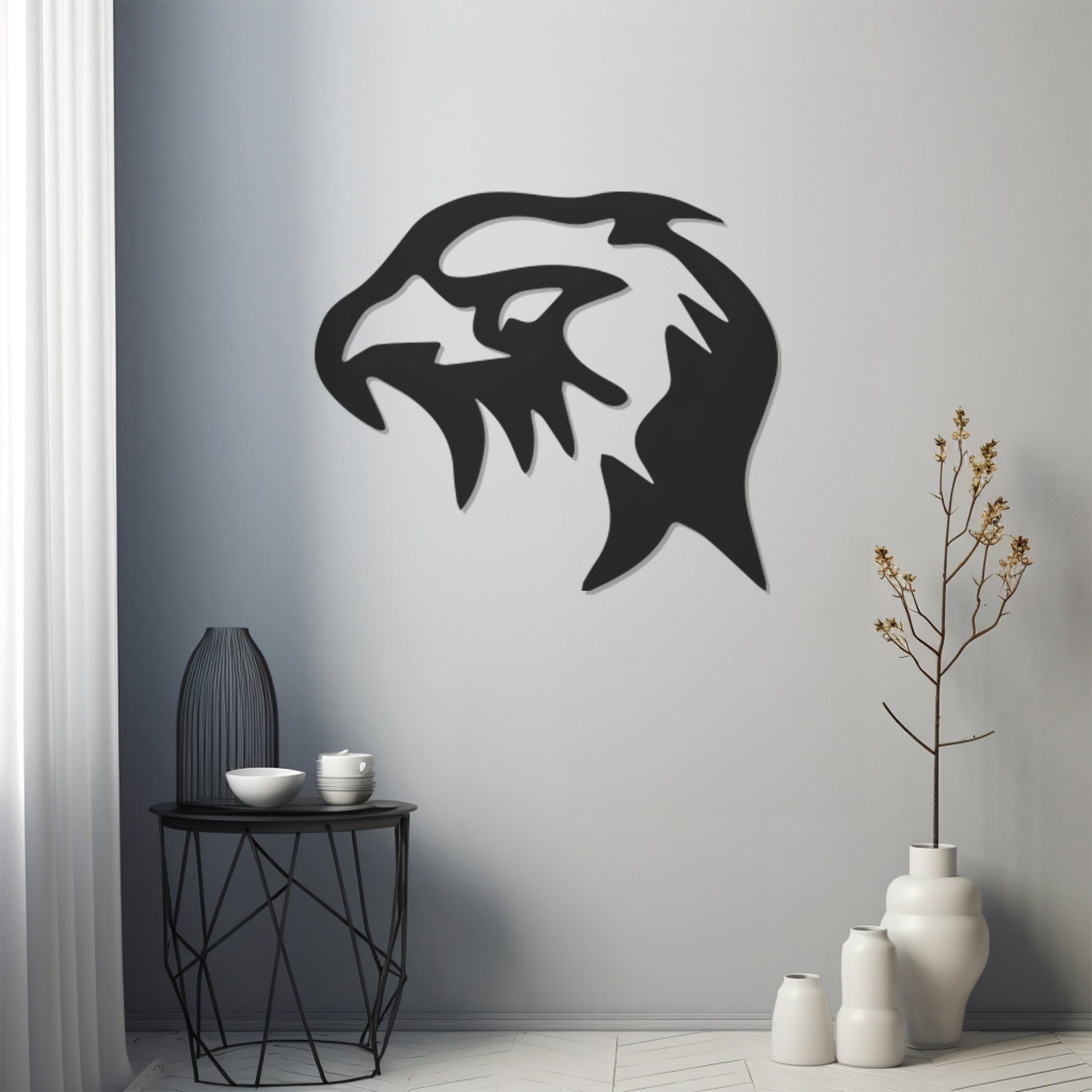 Crow Portrait Metal Wall Art