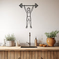 Load image into Gallery viewer, Man Lifting Weights Metal Wall Art
