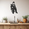 Load image into Gallery viewer, With Hat And Bow Tie Sitting Man Metal Wall Art
