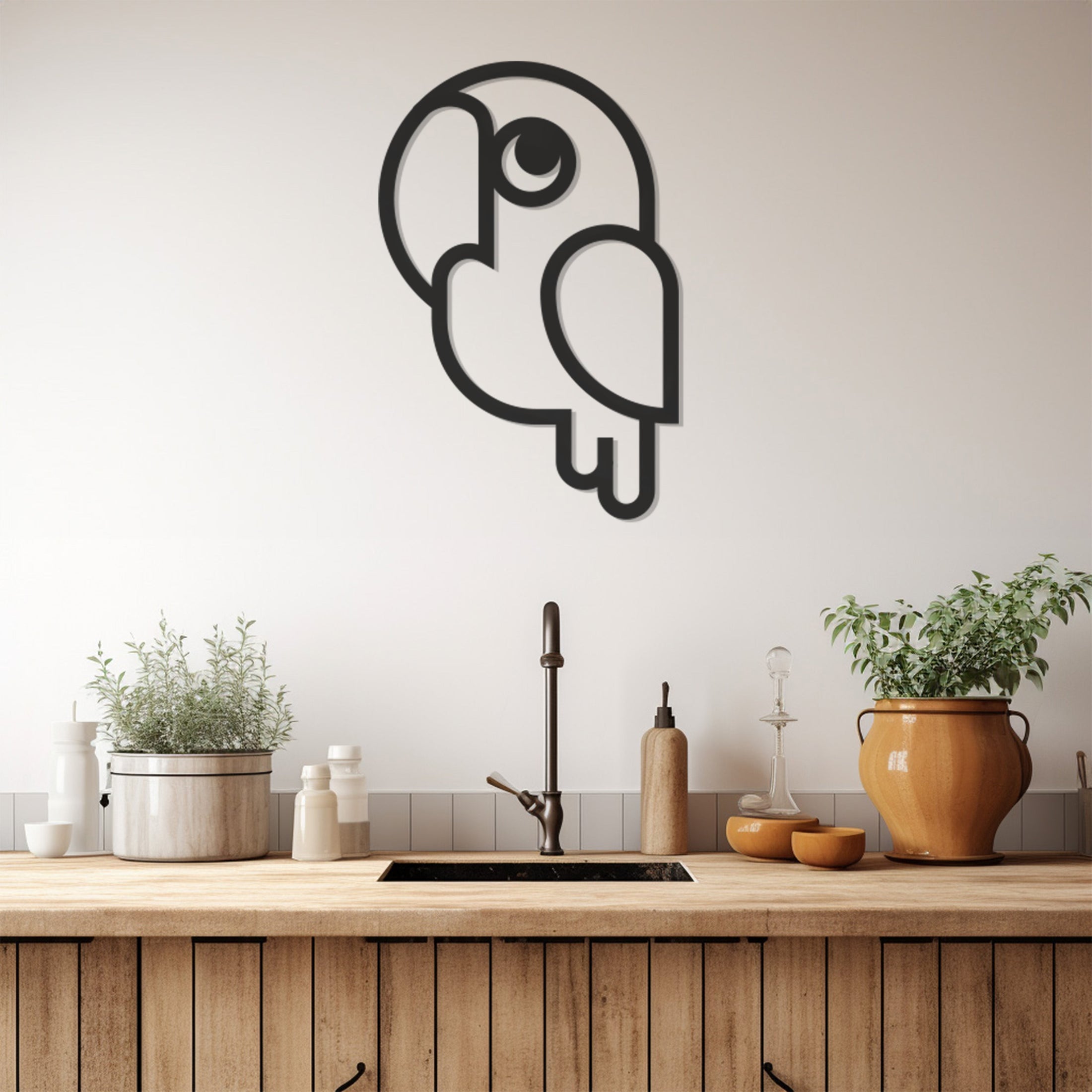 Cute And Confused Parrot Metal Wall Art