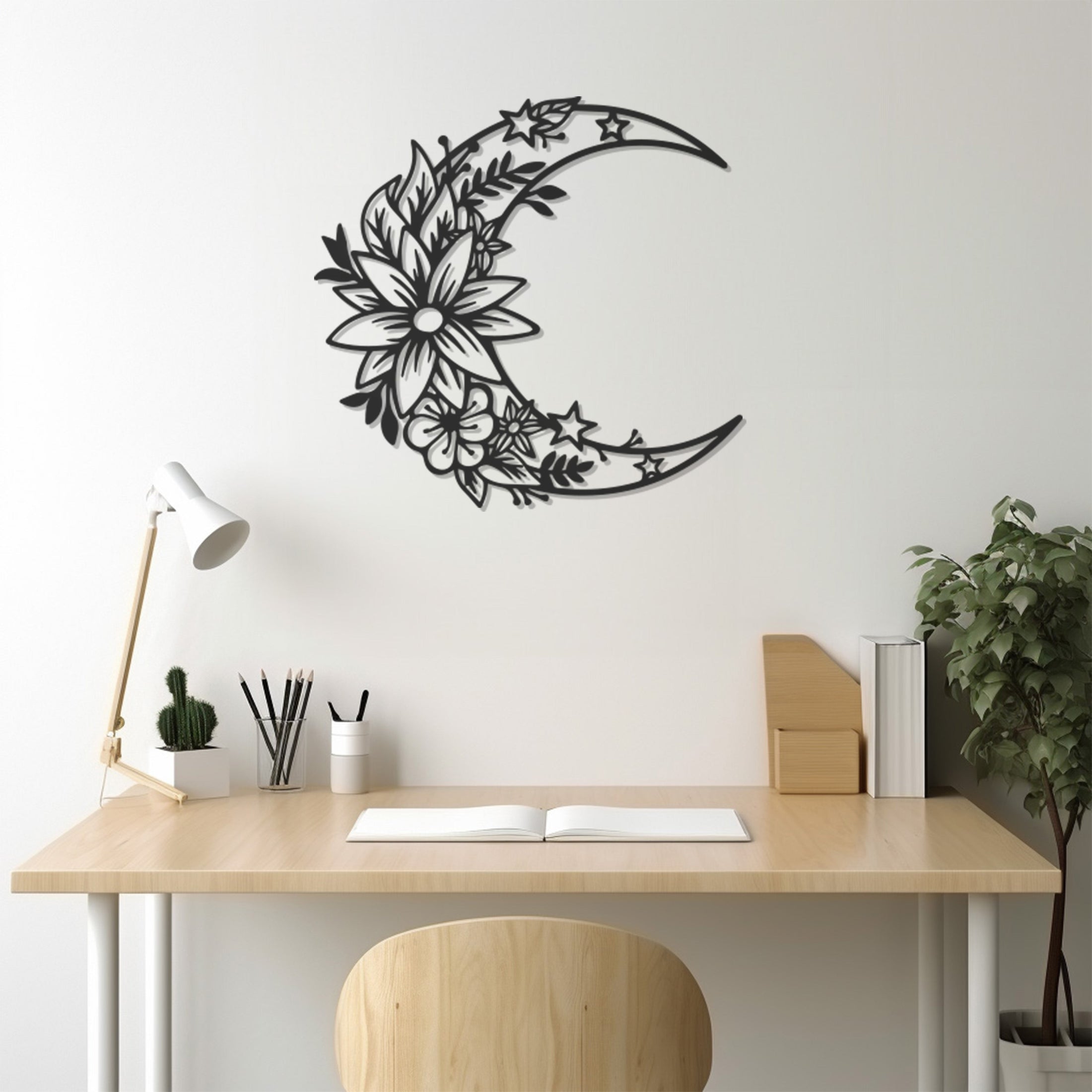 Flowering Moon Metal Wall Decor