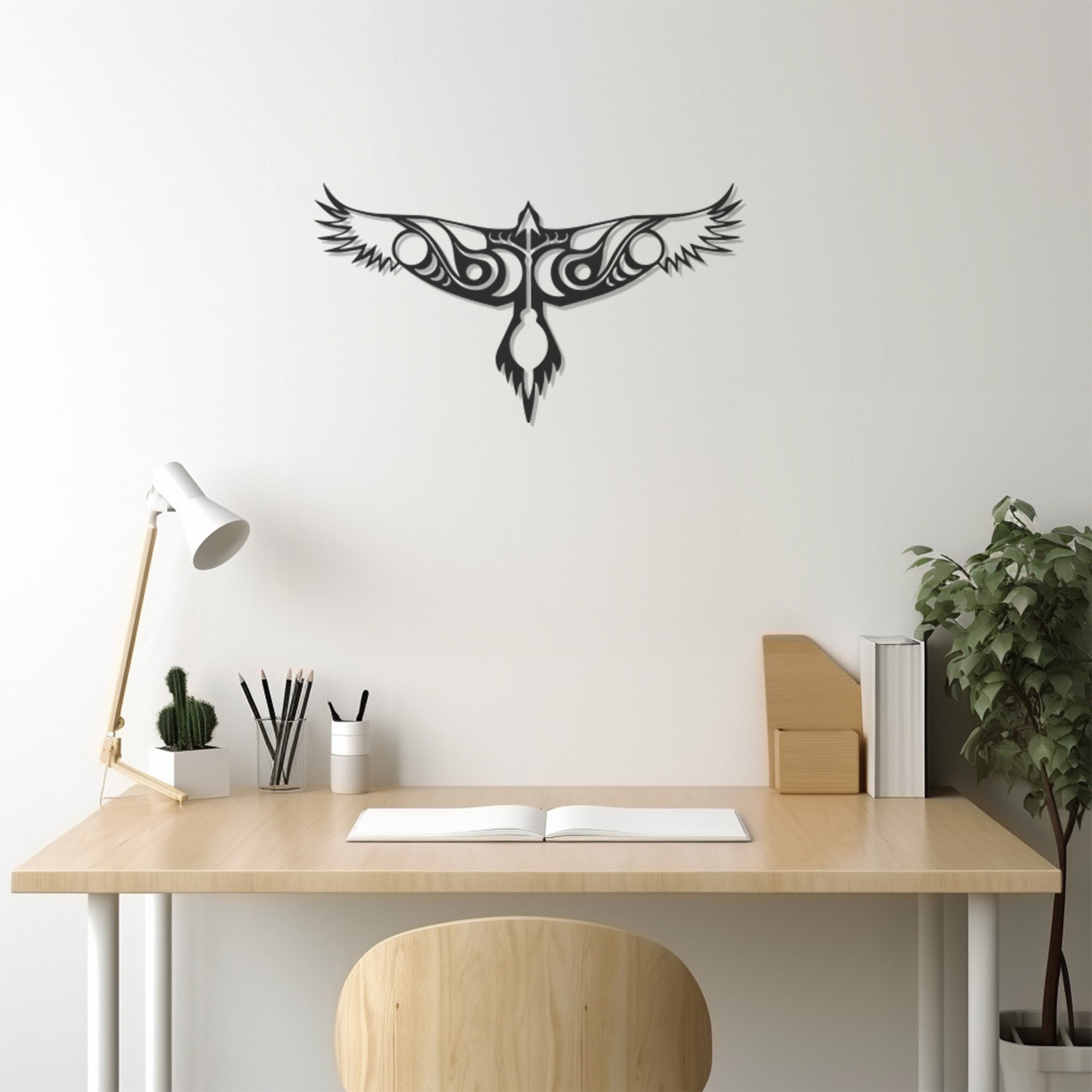 Geometric Phoenix Metal Wall Decor