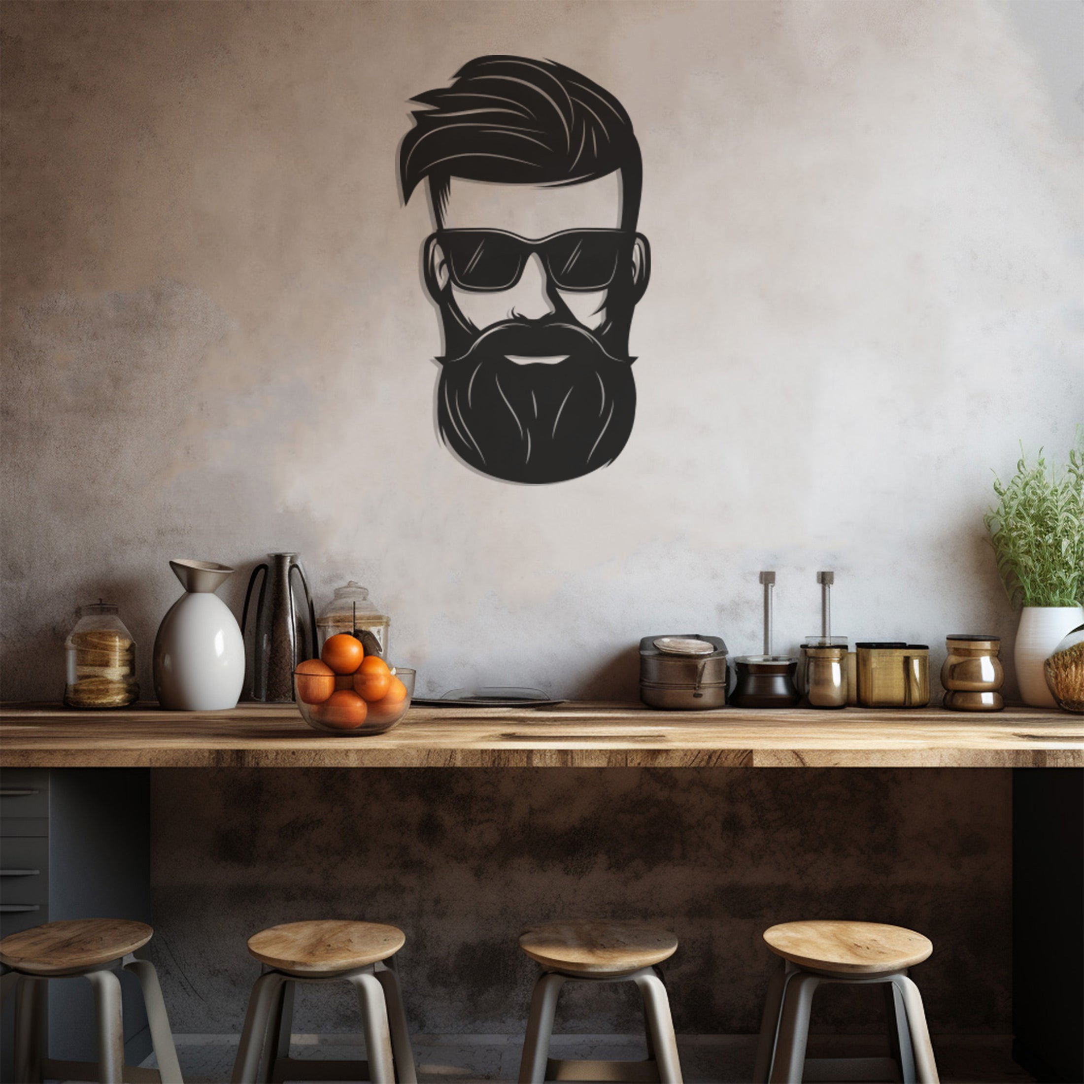 Man Portrait Metal Wall Art