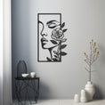 Load image into Gallery viewer, Woman Face And Rose Metal Wall Art
