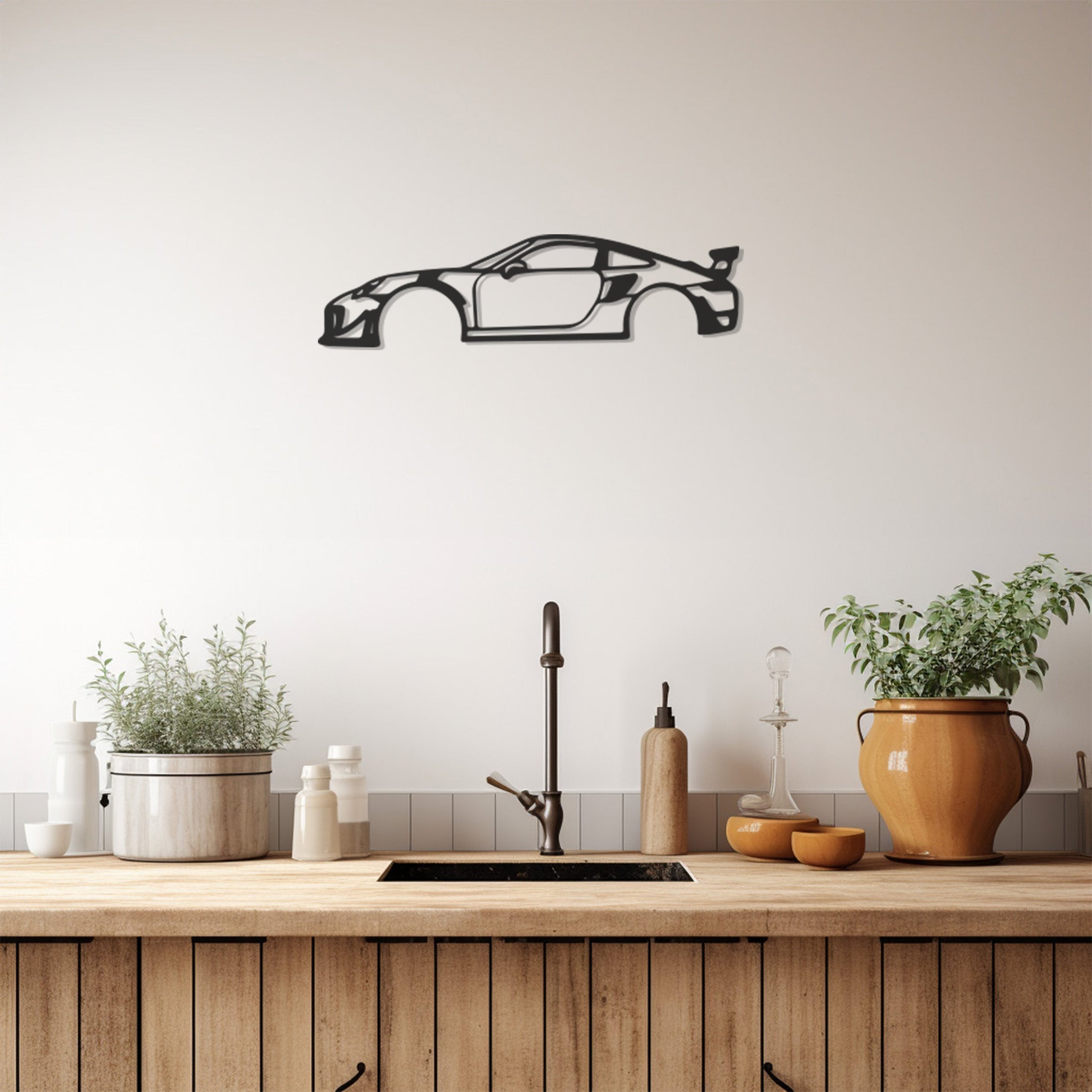 Car Line Art Metal Wall Art Decor