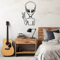 Load image into Gallery viewer, Making Peace Sign Alien Metal Wall Art
