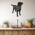 Load image into Gallery viewer, Emtal Wall Decor With Silhouette Of A Dog With The Inscription All You Need Is Lore And A Dog
