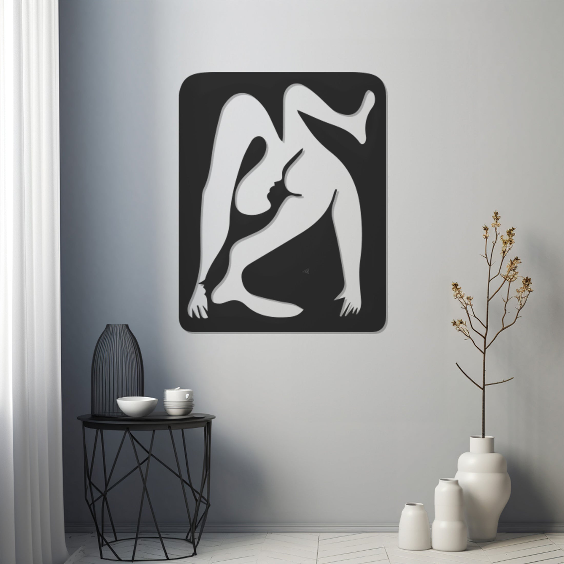 Minimalist Human Silhouette Metal Wall Art