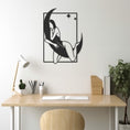 Load image into Gallery viewer, Silhouette Of Woman Sleeping On The Moon Metal Wall Art
