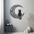 Load image into Gallery viewer, Cat Sitting On The Moon Metal Wall Art Decor
