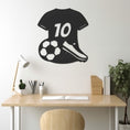 Load image into Gallery viewer, Metal Wall Decor With Messi's Number 10 Jersey, Football Boots And Football
