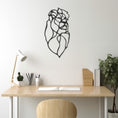 Load image into Gallery viewer, Geometric Lion Figure Line Art Metal Wall Art
