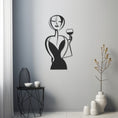 Load image into Gallery viewer, Female Figure Drinking Wine Metal Wall Art
