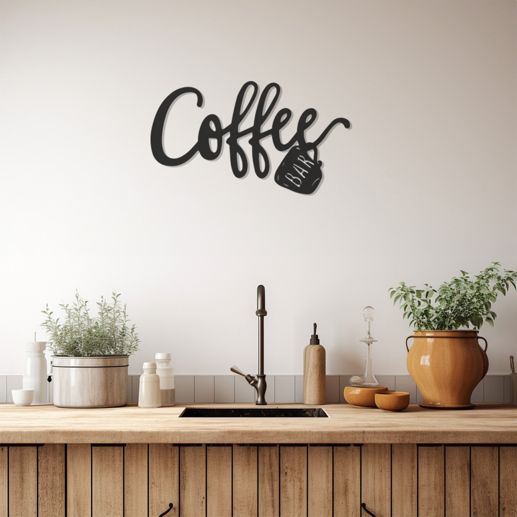 Coffee Bar Lettering Metal Wall Decor