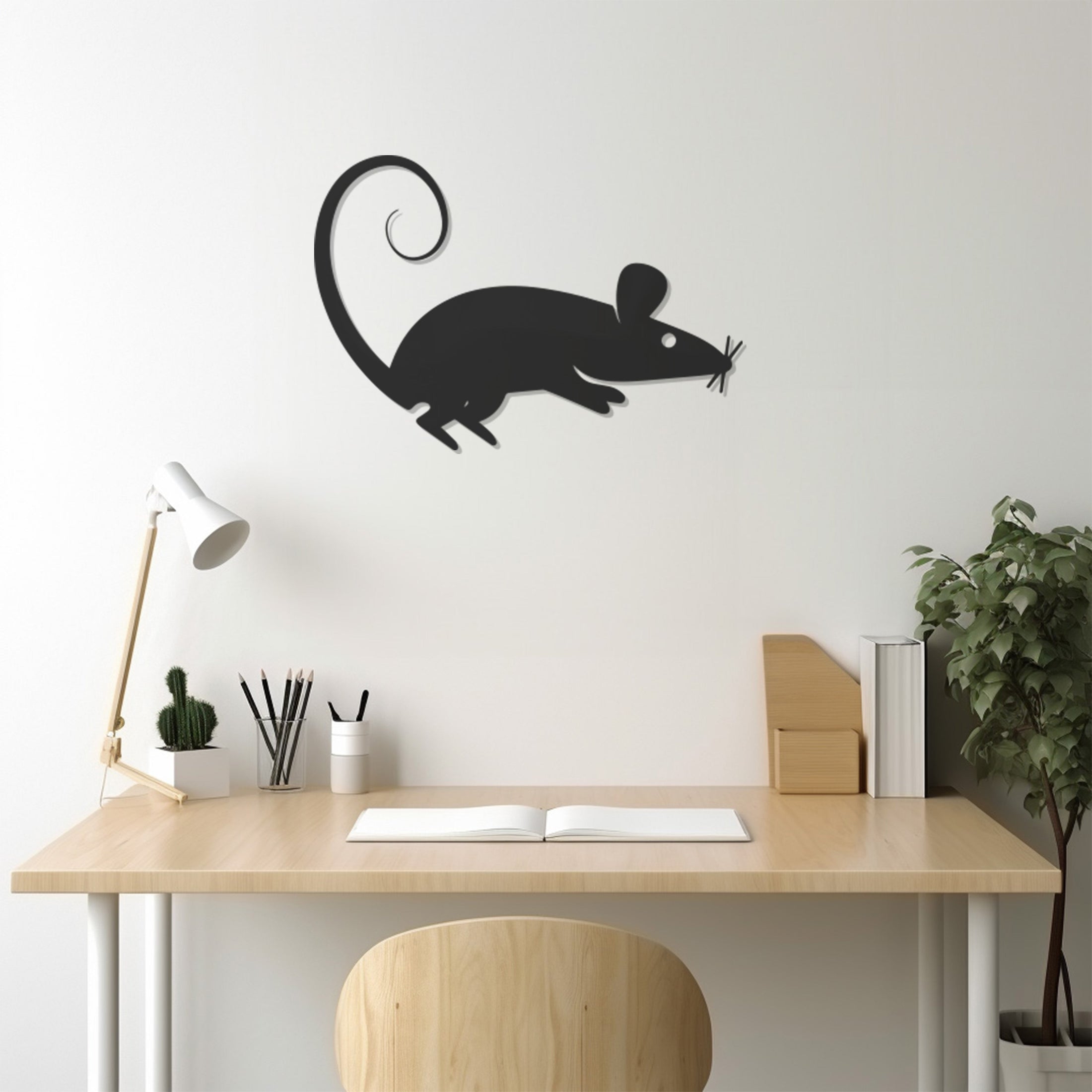 Mouse Silhouette Metal Wall Art Decor