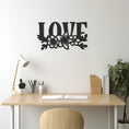 Load image into Gallery viewer, Love Lettering Metal Wall Decor With Flowers Underneath
