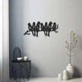 Load image into Gallery viewer, Silhouettes Of Birds Standing In A Row On A Branch With Welcome Written On Them Metall Wall Art
