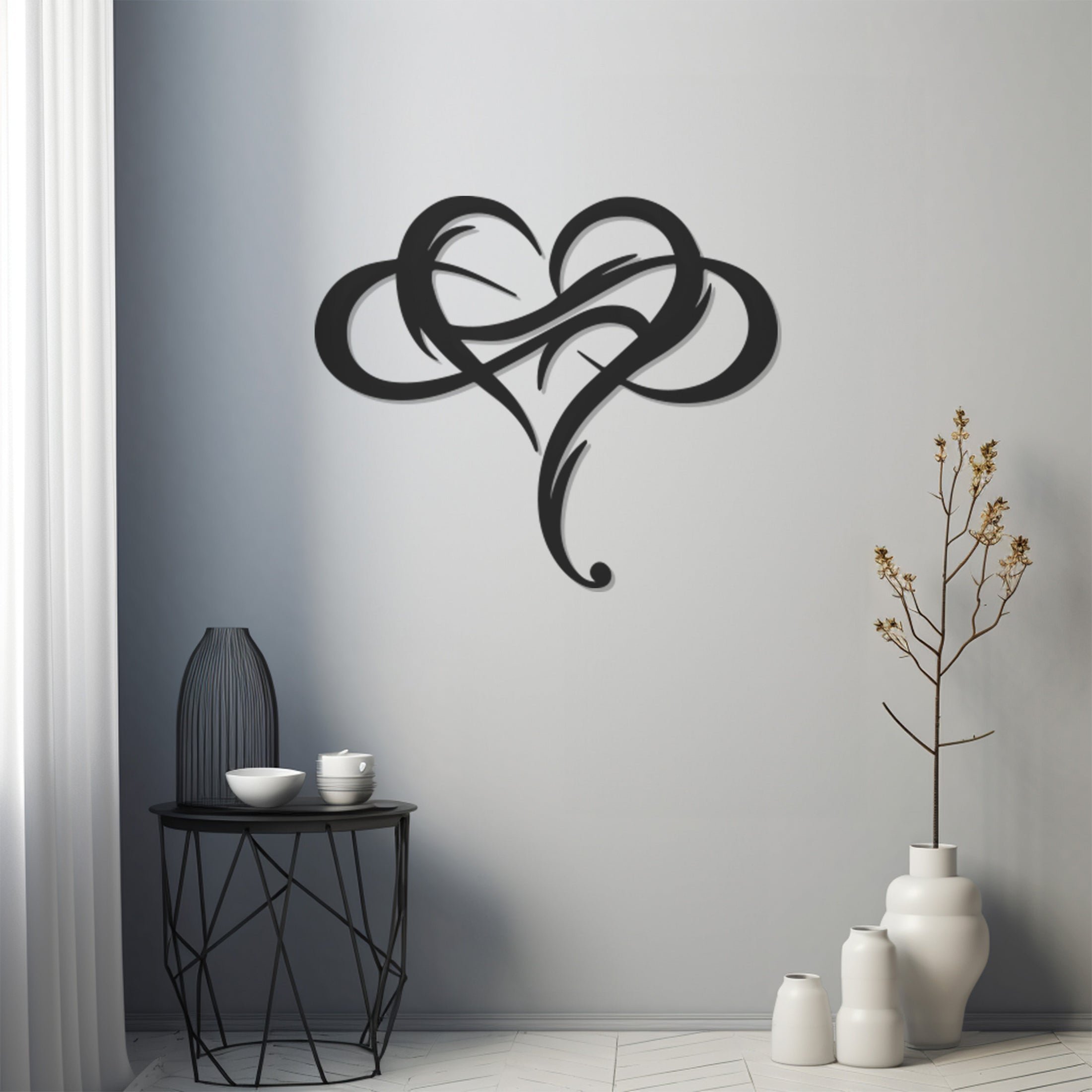 Love, Heart. Infinity Metal Wall Art