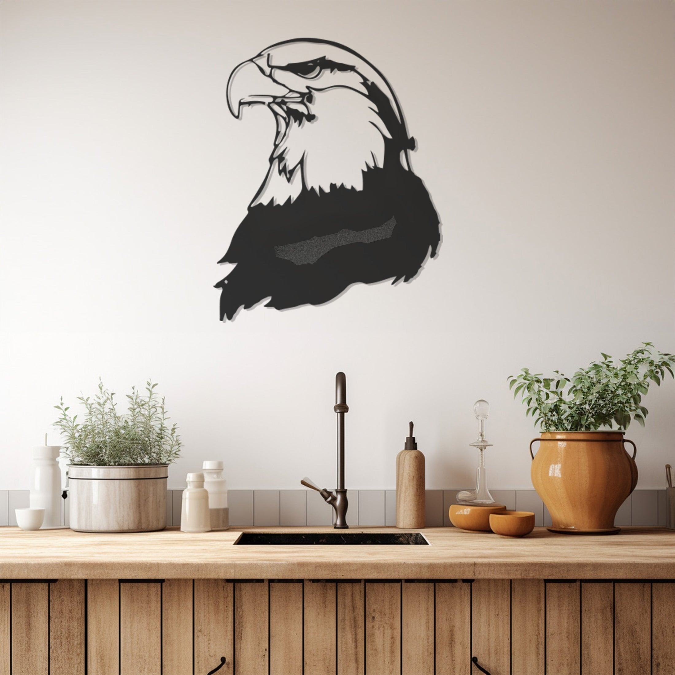 Side Profile Eagle Figure Metal Wall Art, Wall Decor, Metal Wall art