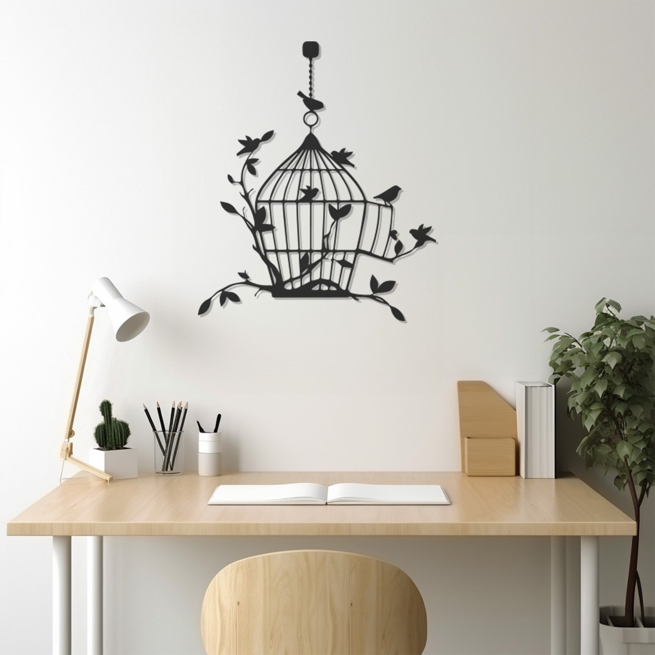 Birdcage,Birds Metal Wall Art