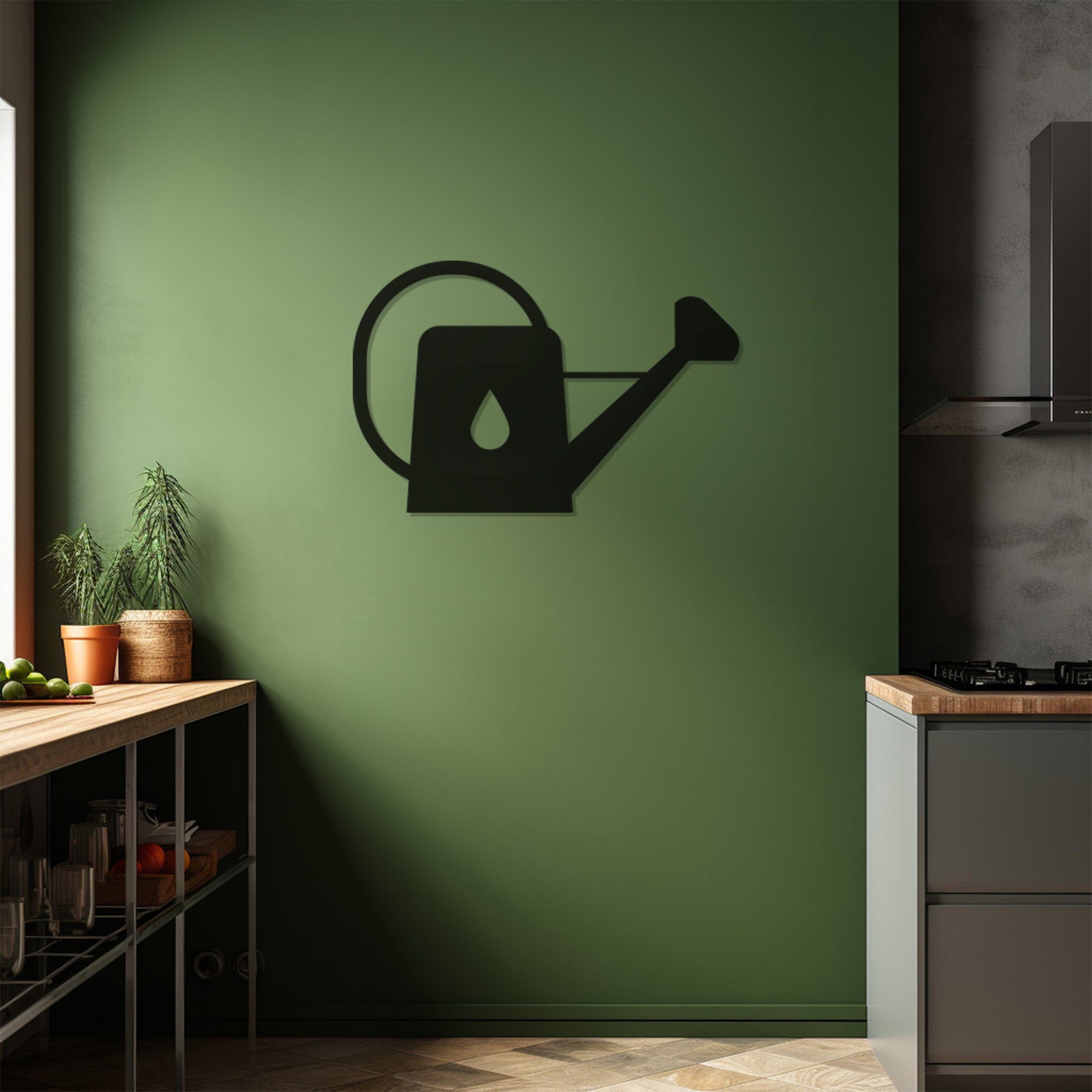 Flower Watering Can Metal Wall Art, Wall Decor, Metal Wall art