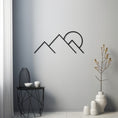 Load image into Gallery viewer, Mountain Sunmetal Wall Art Line Art
