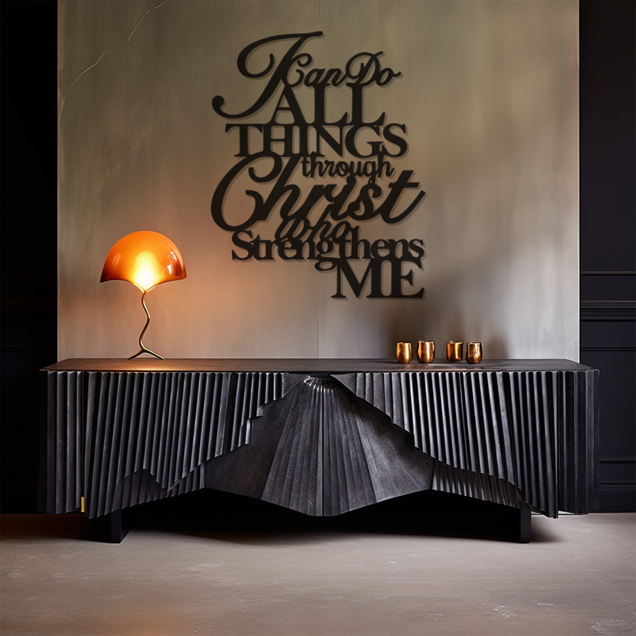 Metal Wall Decor With The Inscription I Can Do Anything Thanks To Jesus Who Strengthens Me